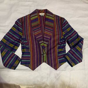 Cropped colorful Capezio jacket with southwestern/Mexican design style